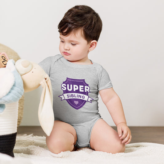 Super Sibling Shield Baby short sleeve one piece