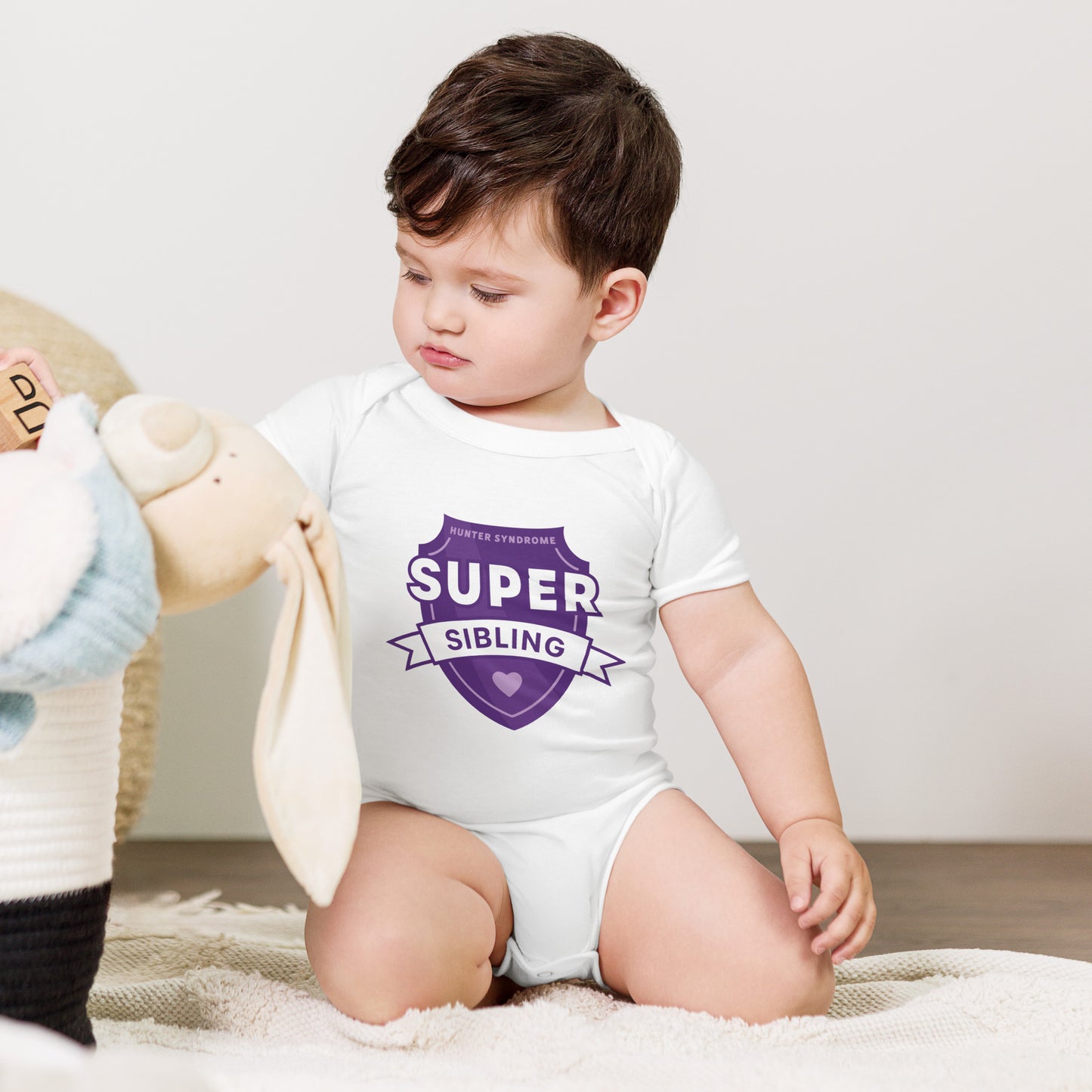 Super Sibling Shield Baby short sleeve one piece